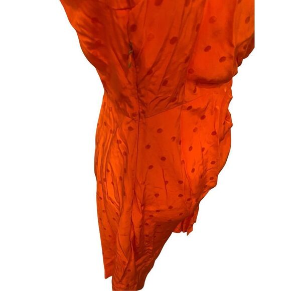 Essentiel Antwerp Viesbeth Silk Puff Sleeve Dress Orange Size 8 MSRP: $460 - Picture 10 of 11